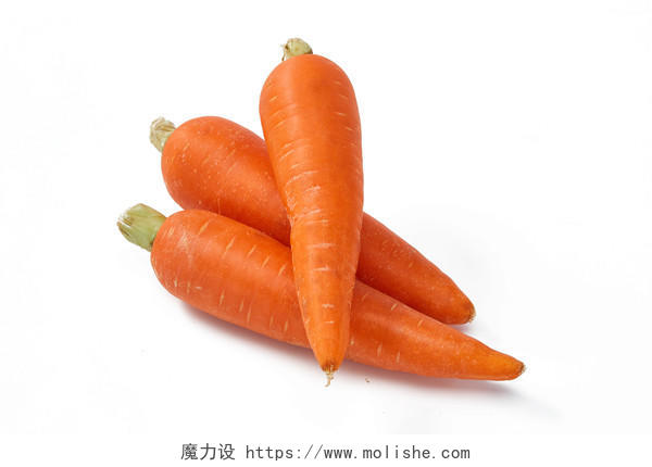白底蔬菜萝卜胡萝卜三根胡萝卜新鲜蔬菜配图蔬菜果蔬